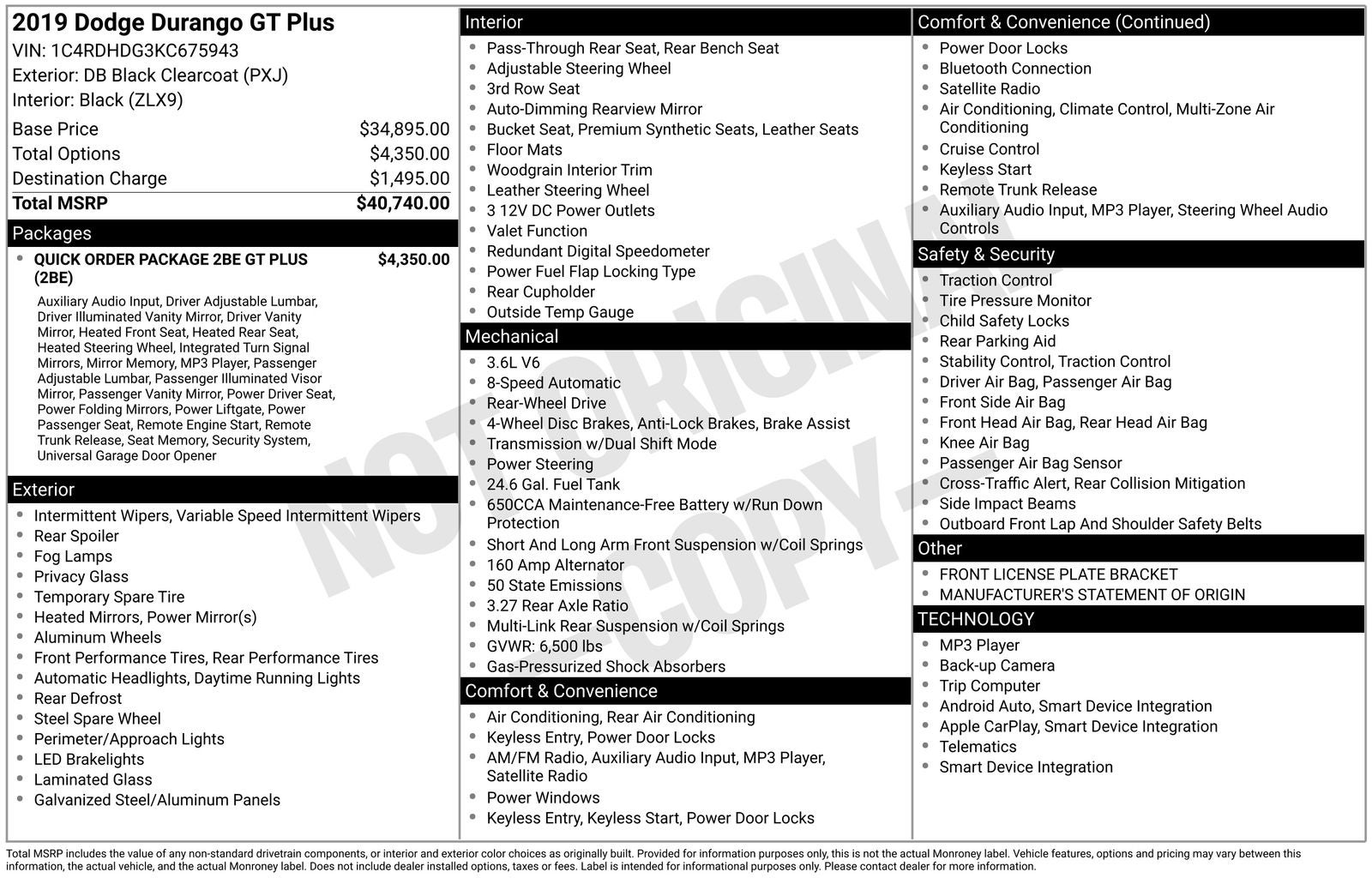 2019 Dodge Durango GT Plus