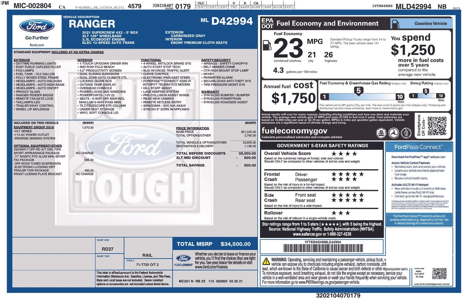 2021 Ford Ranger XLT