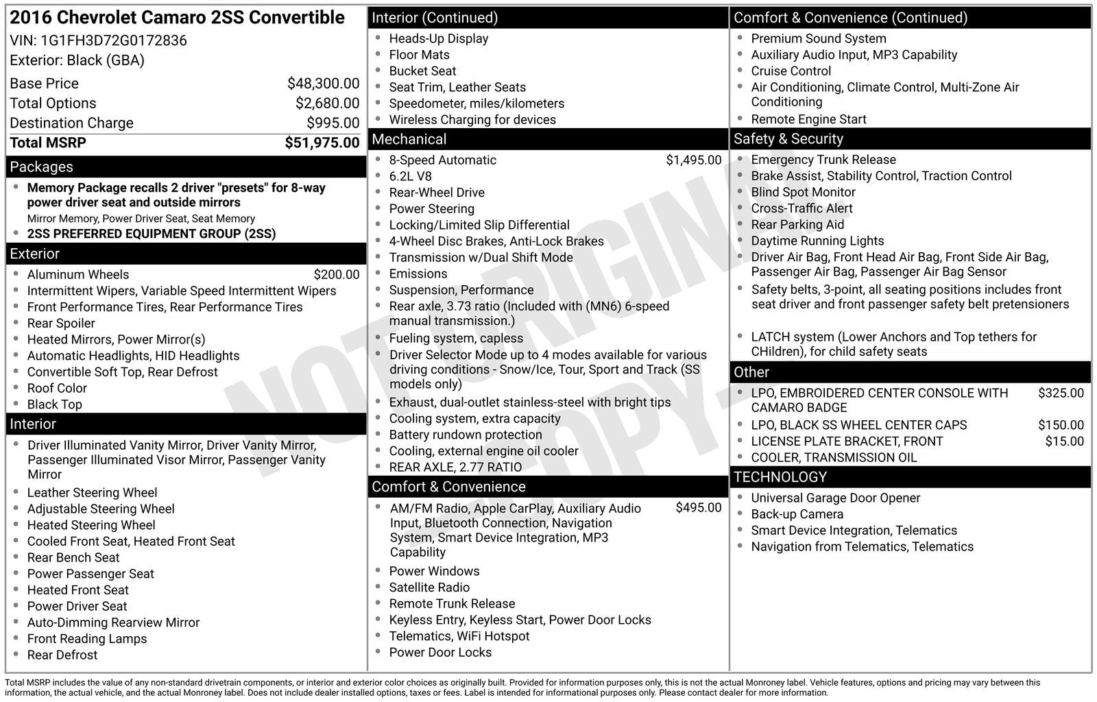 2016 Chevrolet Camaro SS 2SS