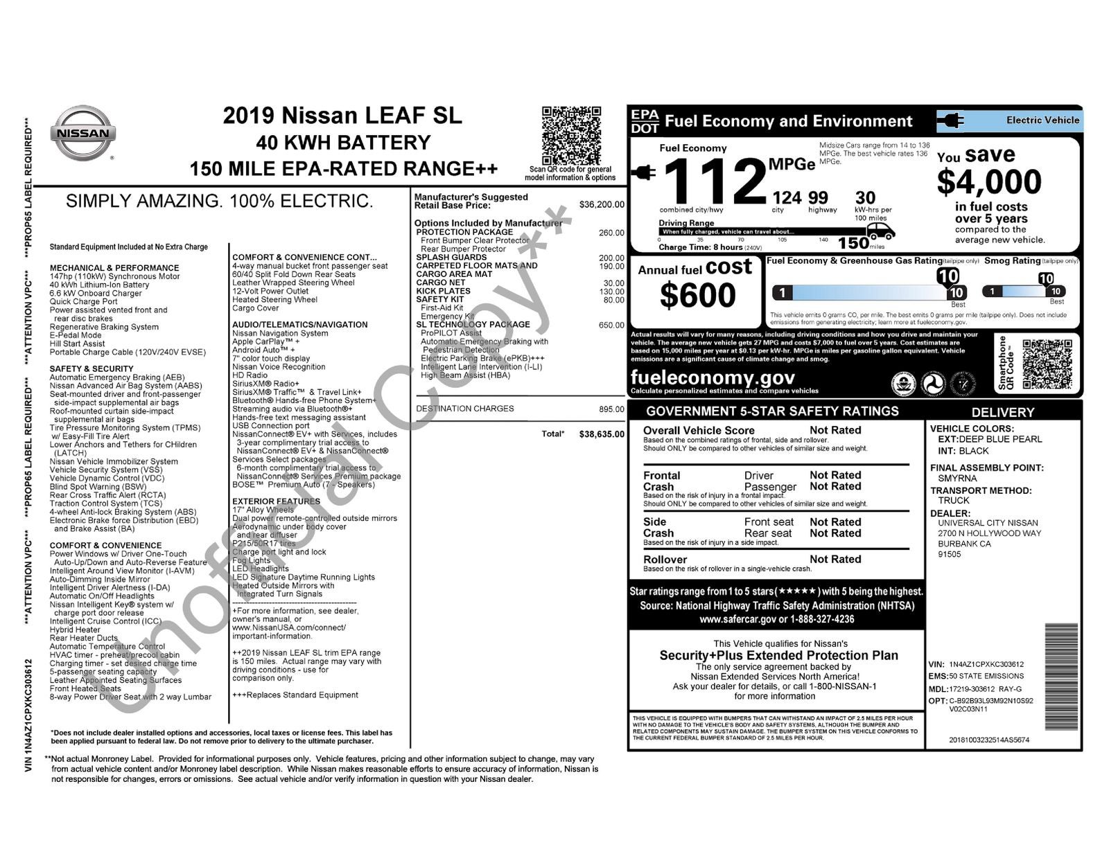 2019 Nissan Leaf SL
