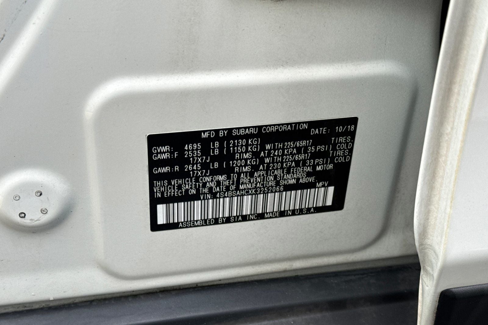 2019 Subaru Outback 2.5i Premium