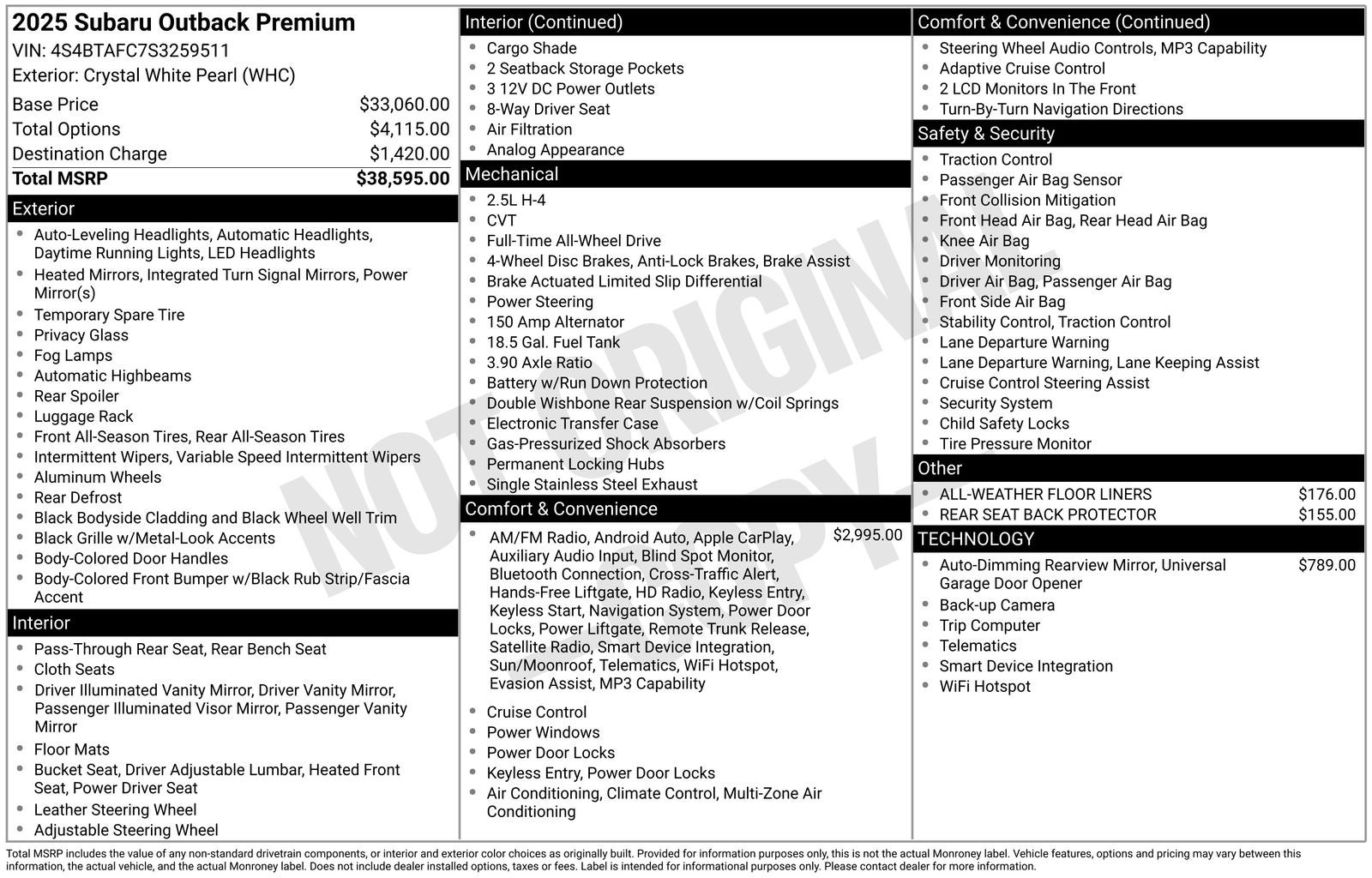 2025 Subaru Outback Premium