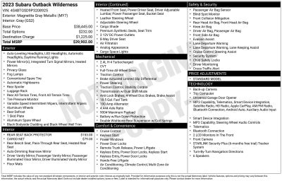 2023 Subaru Outback Wilderness