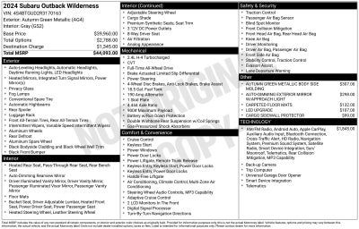 2024 Subaru Outback Wilderness