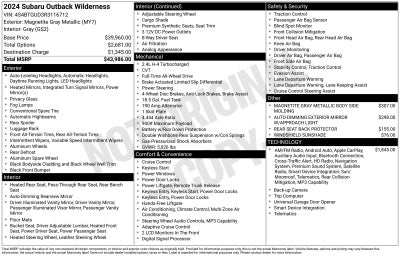 2024 Subaru Outback Wilderness