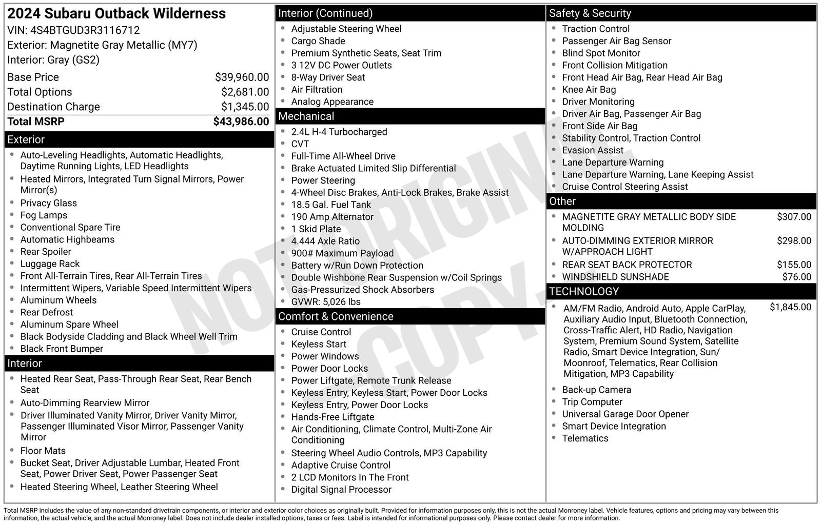 2024 Subaru Outback Wilderness