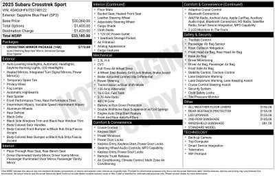 2025 Subaru Crosstrek Sport