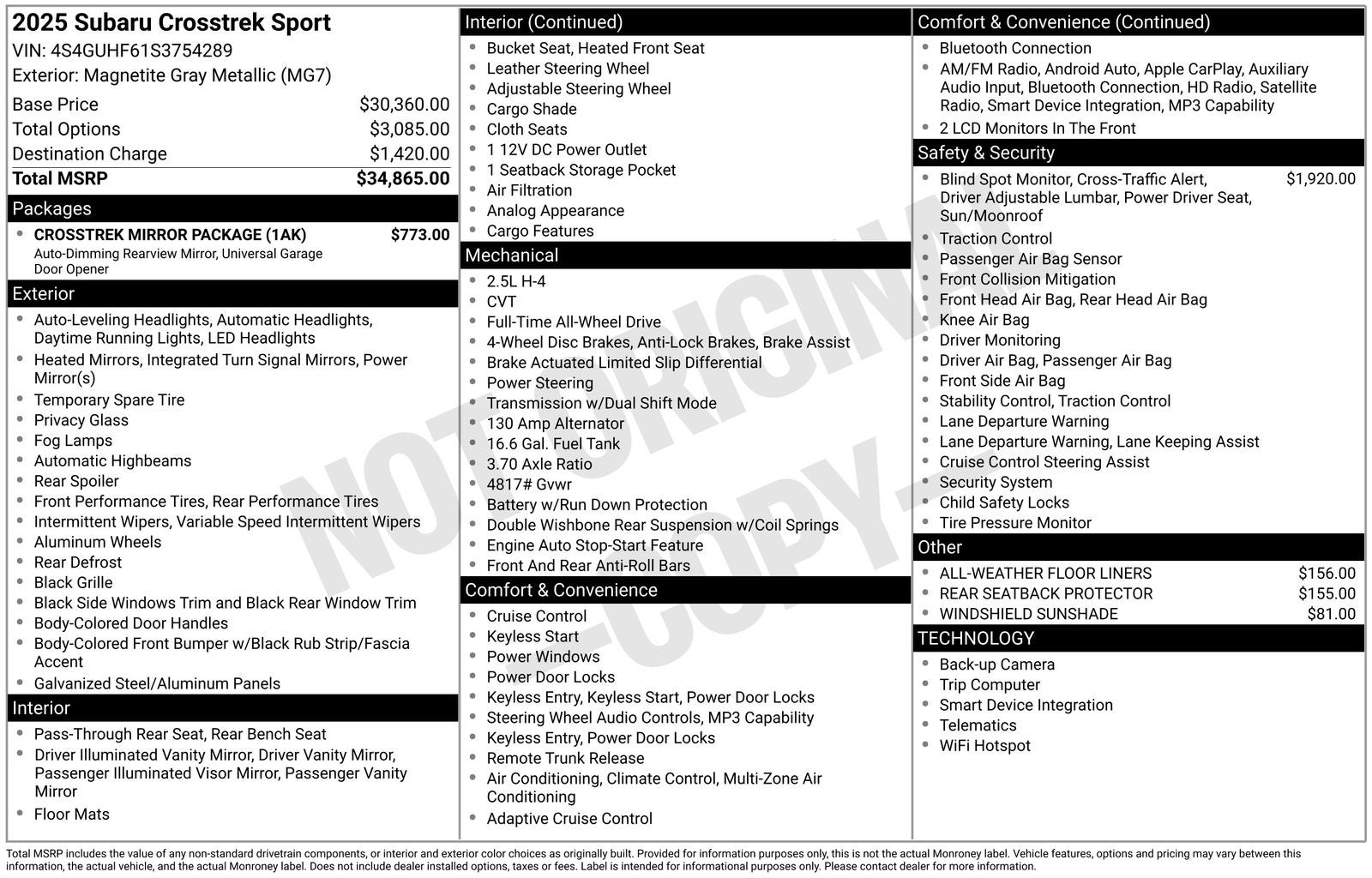2025 Subaru Crosstrek Sport