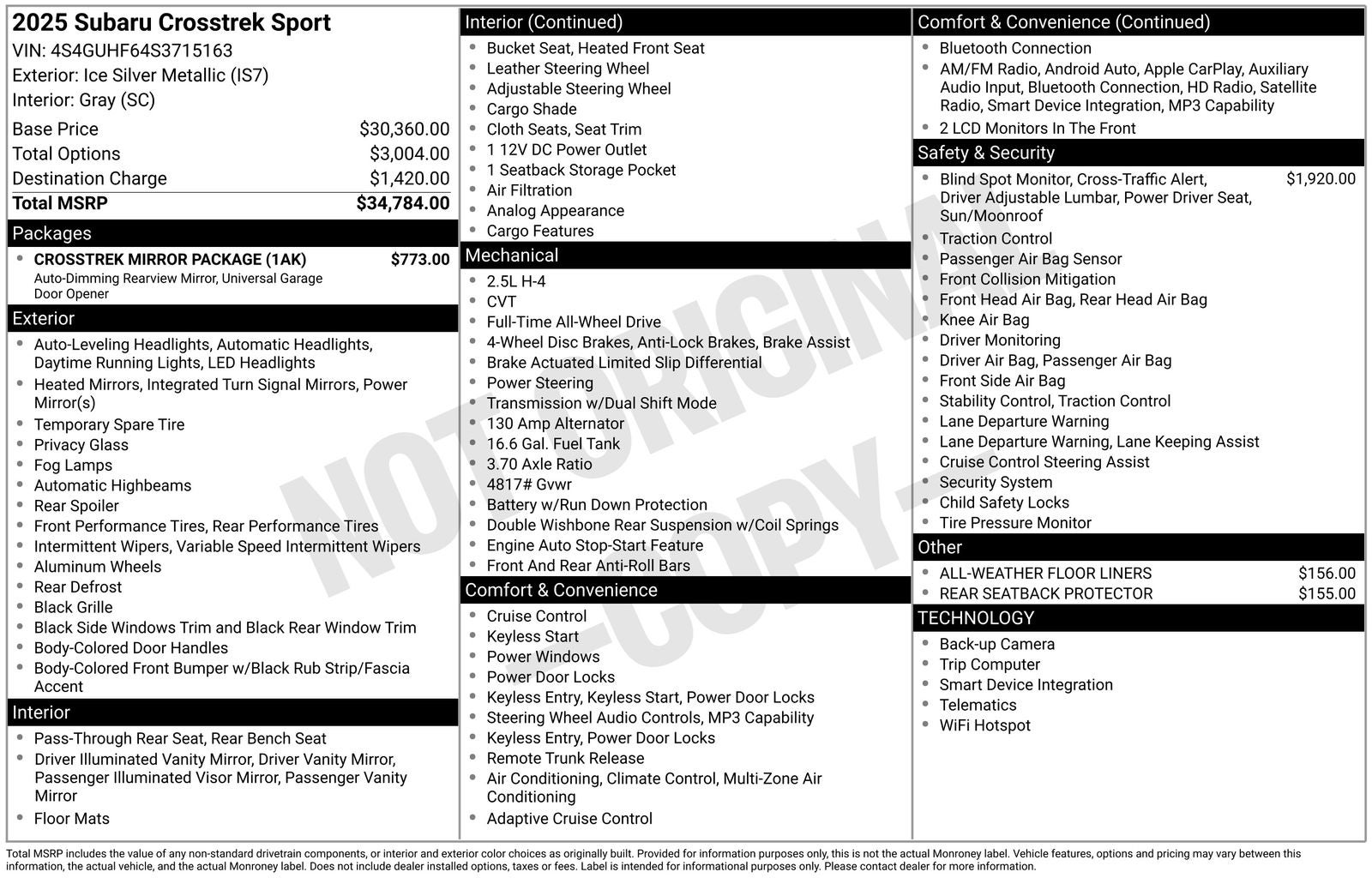 2025 Subaru Crosstrek Sport