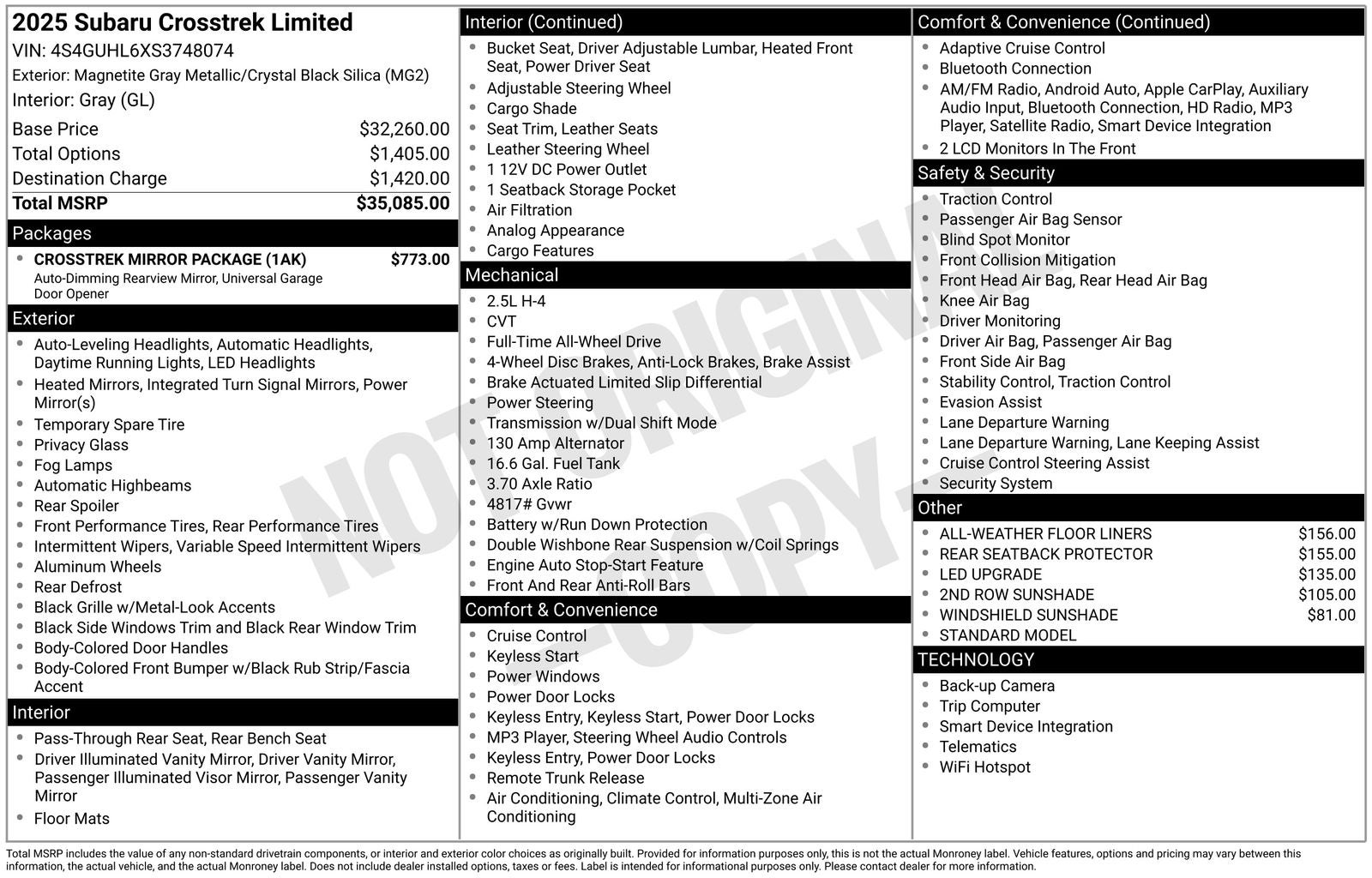 2025 Subaru Crosstrek Limited
