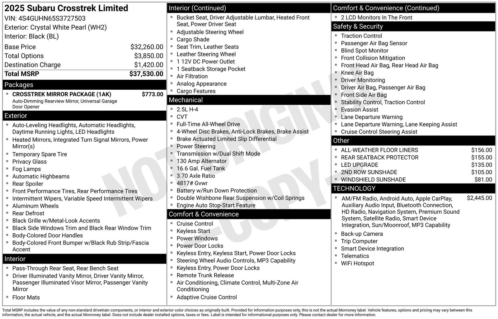 2025 Subaru Crosstrek Limited