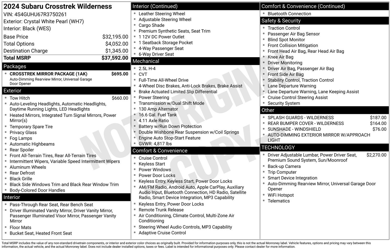 2024 Subaru Crosstrek Wilderness