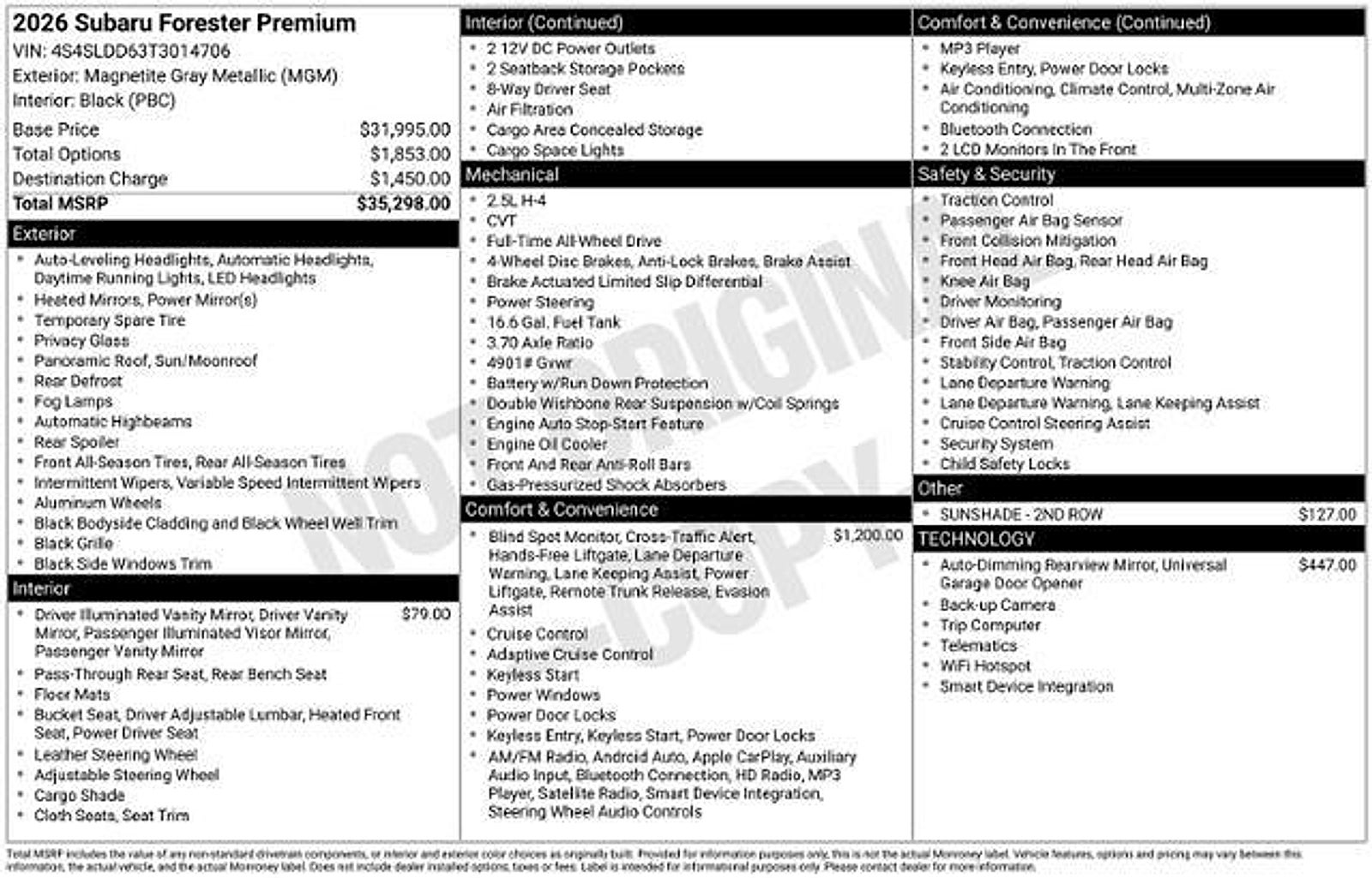 2026 Subaru Forester Premium
