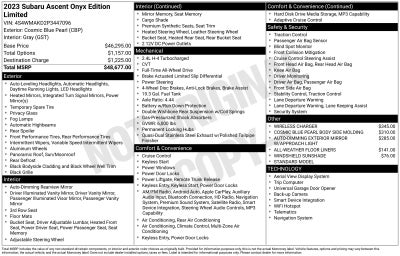 2023 Subaru Ascent Onyx Edition