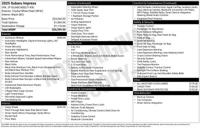 2025 Subaru Impreza Base
