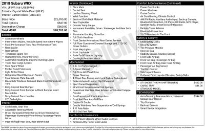2018 Subaru WRX Base
