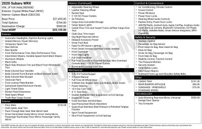 2020 Subaru WRX Base