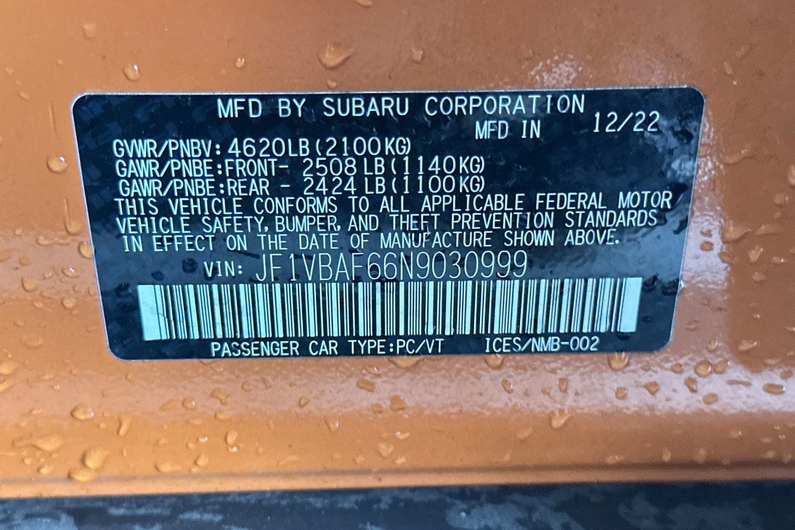 2022 Subaru WRX Premium