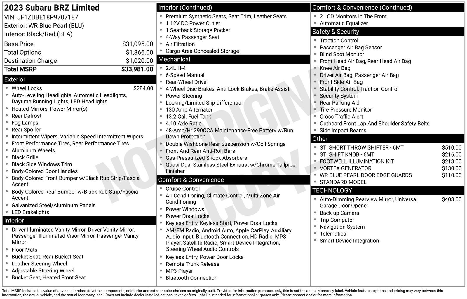2023 Subaru BRZ Limited