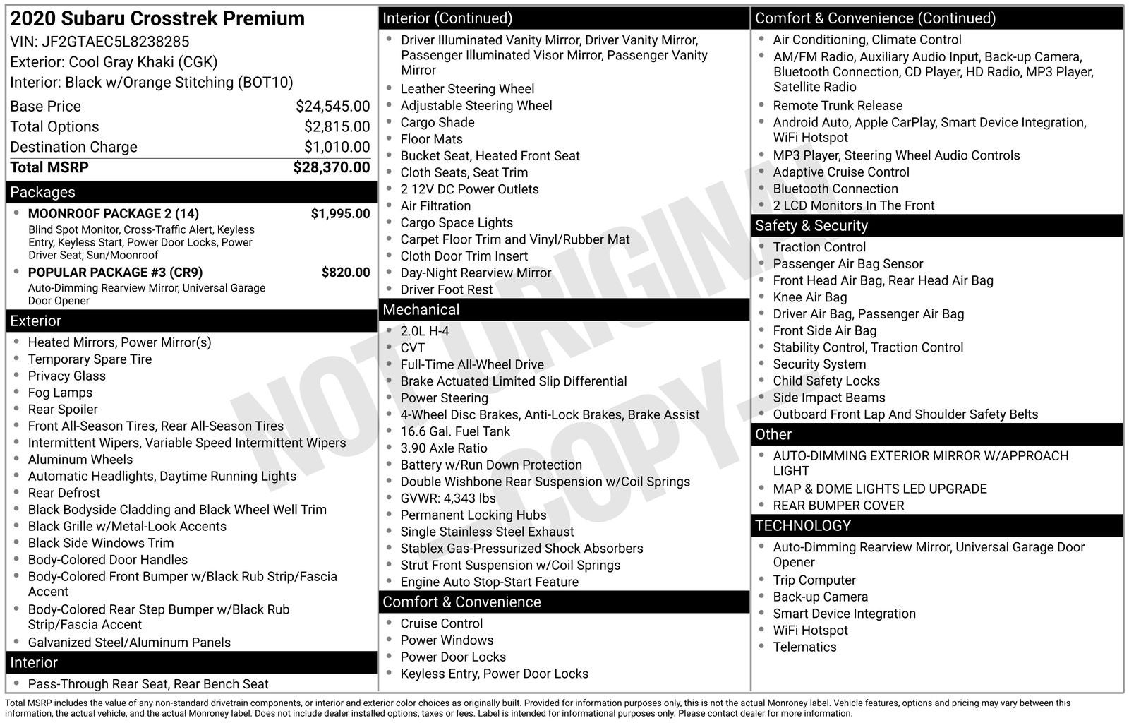 2020 Subaru Crosstrek Premium