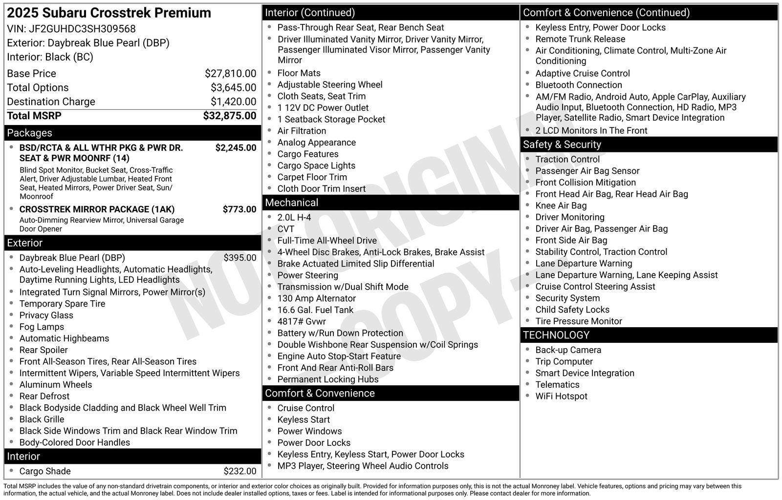 2025 Subaru Crosstrek Premium