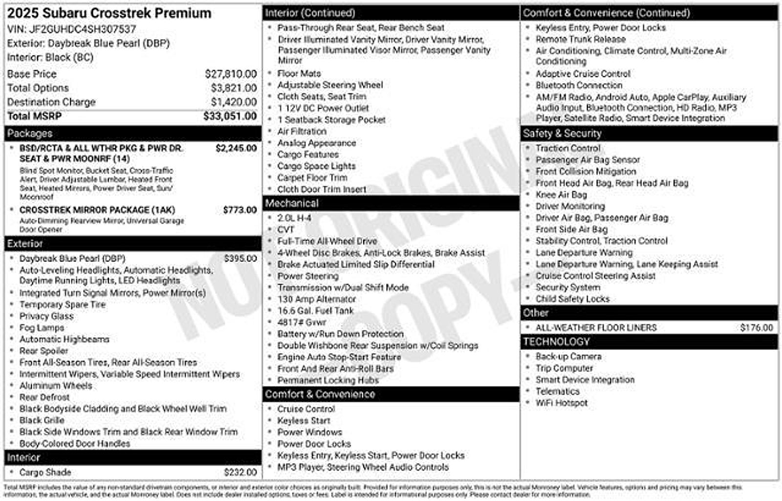 2025 Subaru Crosstrek Premium