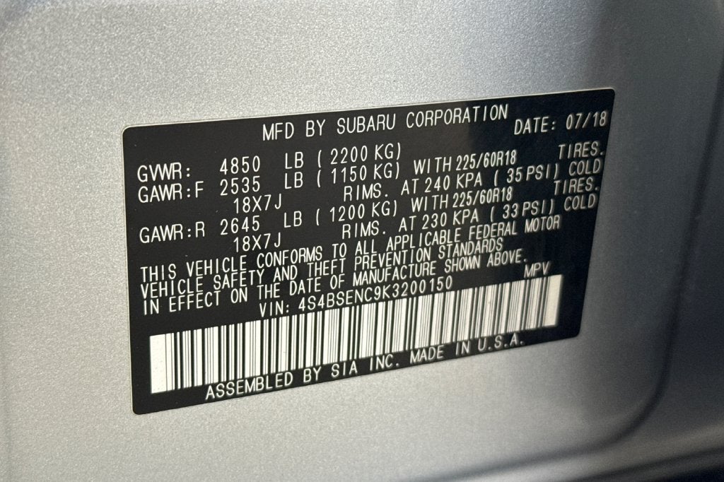 2019 Subaru Outback 3.6R Limited