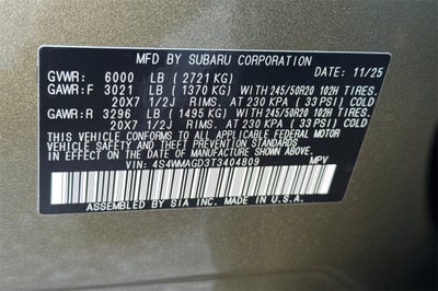 2026 Subaru ASCENT Limited 7-Passenger