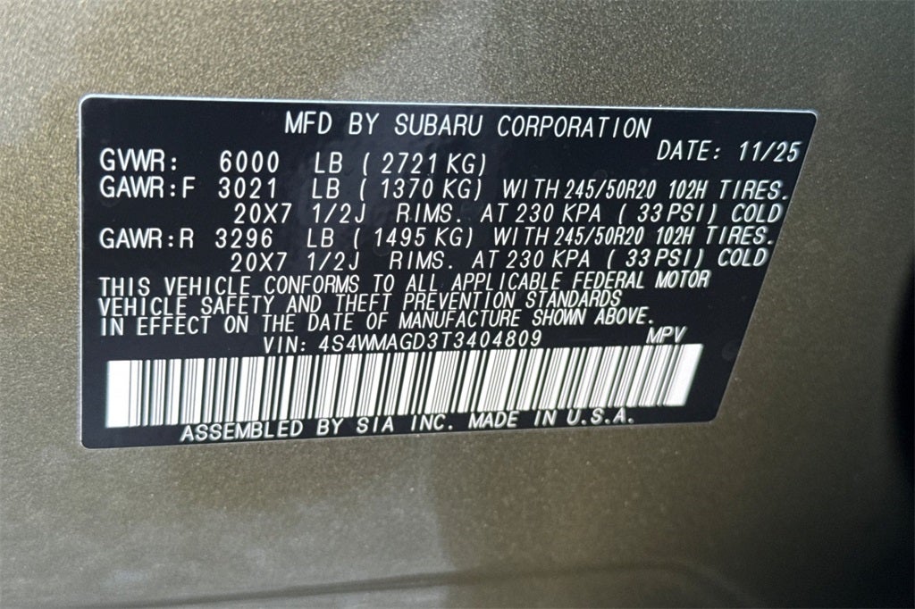 2026 Subaru ASCENT Limited 7-Passenger