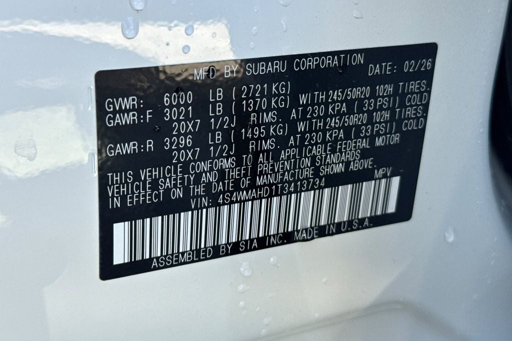 2026 Subaru ASCENT Limited Bronze Edition 7-Passenger