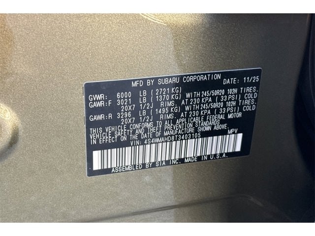 2026 Subaru ASCENT Limited Bronze Edition 7-Passenger