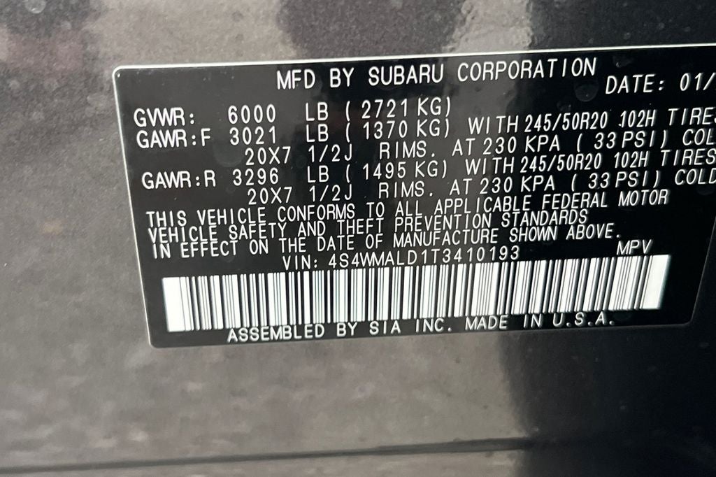 2026 Subaru ASCENT Onyx Edition Touring 7-Passenger