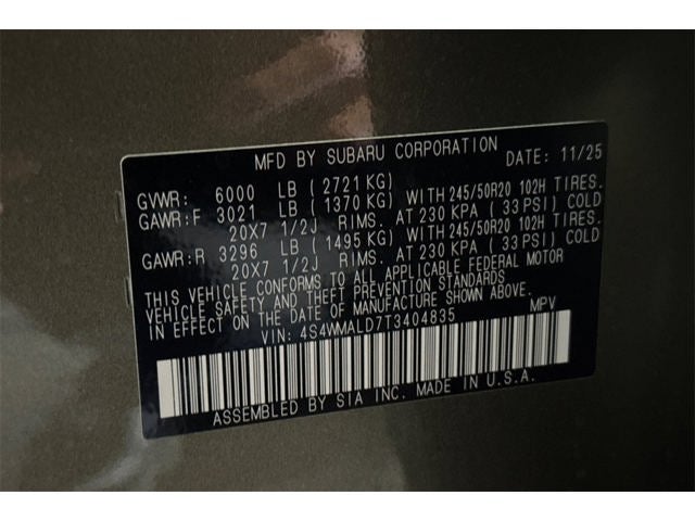 2026 Subaru ASCENT Onyx Edition Touring 7-Passenger