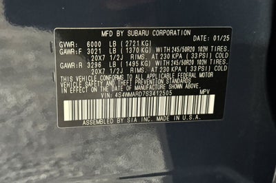 2025 Subaru Ascent Limited Bronze Edition