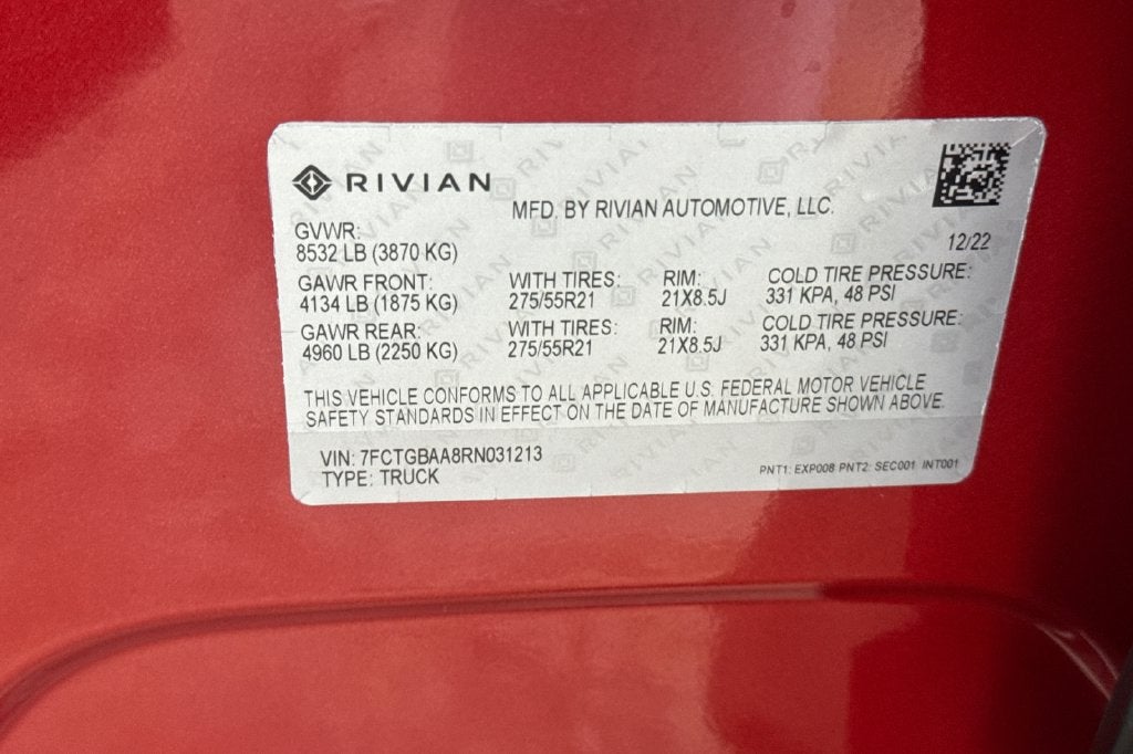 2024 Rivian R1T Adventure Dual Motor Standard Pack