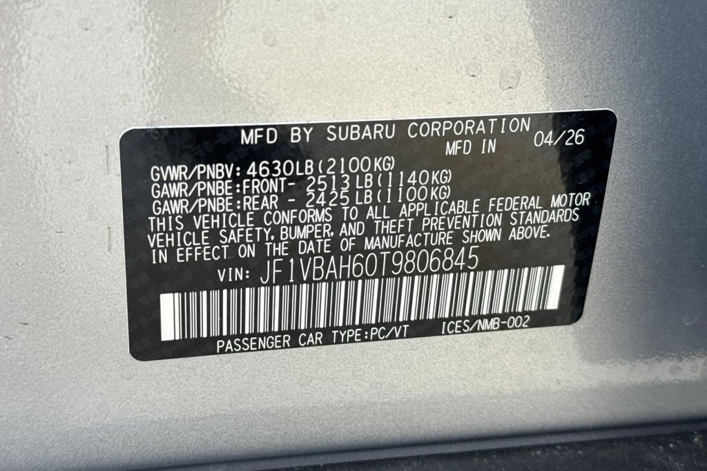 2026 Subaru WRX Base