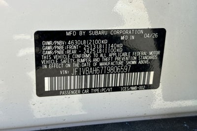 2026 Subaru WRX Premium