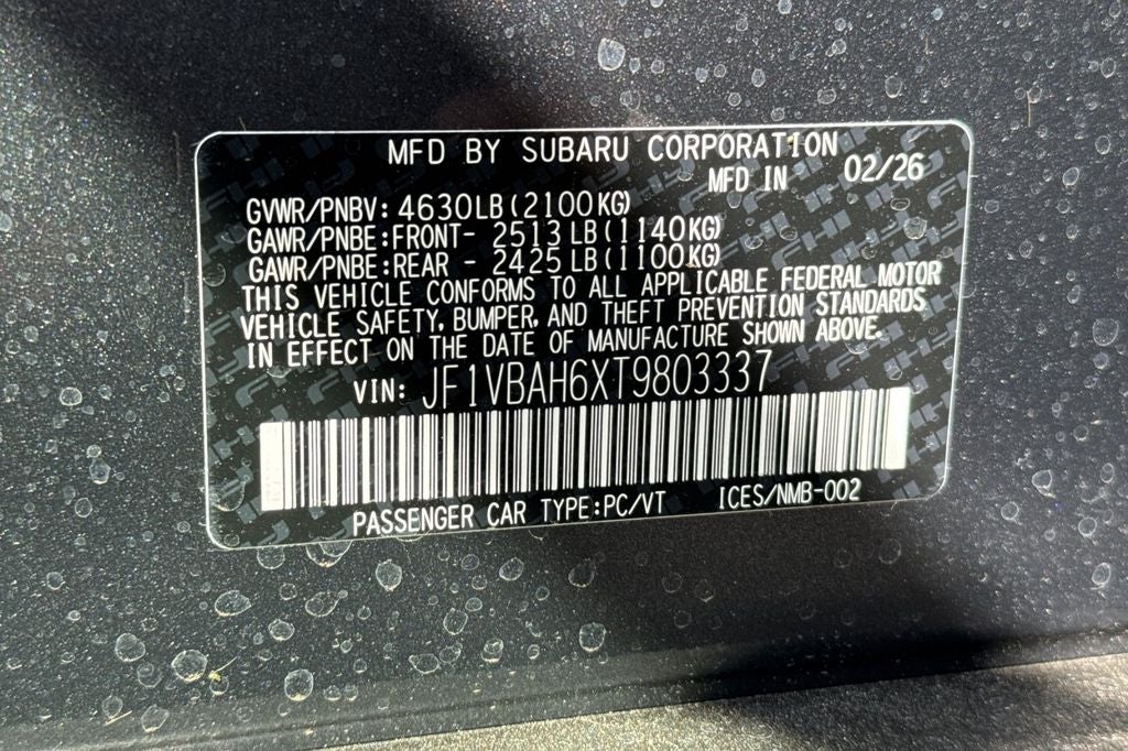 2026 Subaru WRX Premium