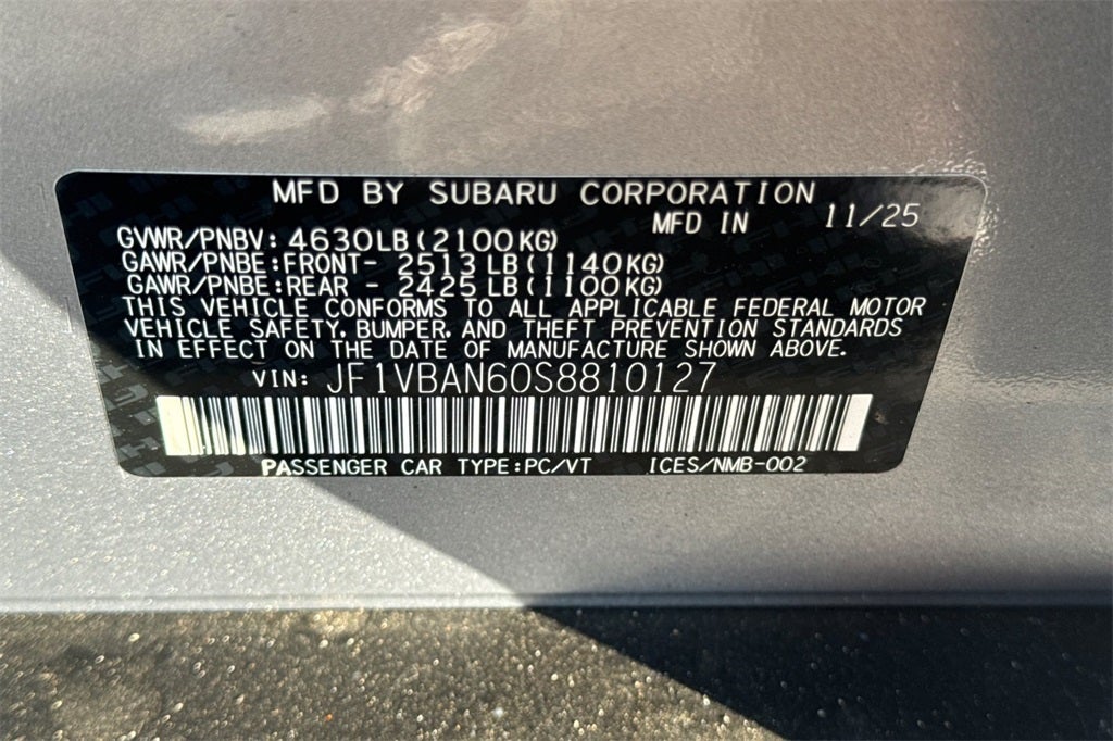 2025 Subaru WRX Limited