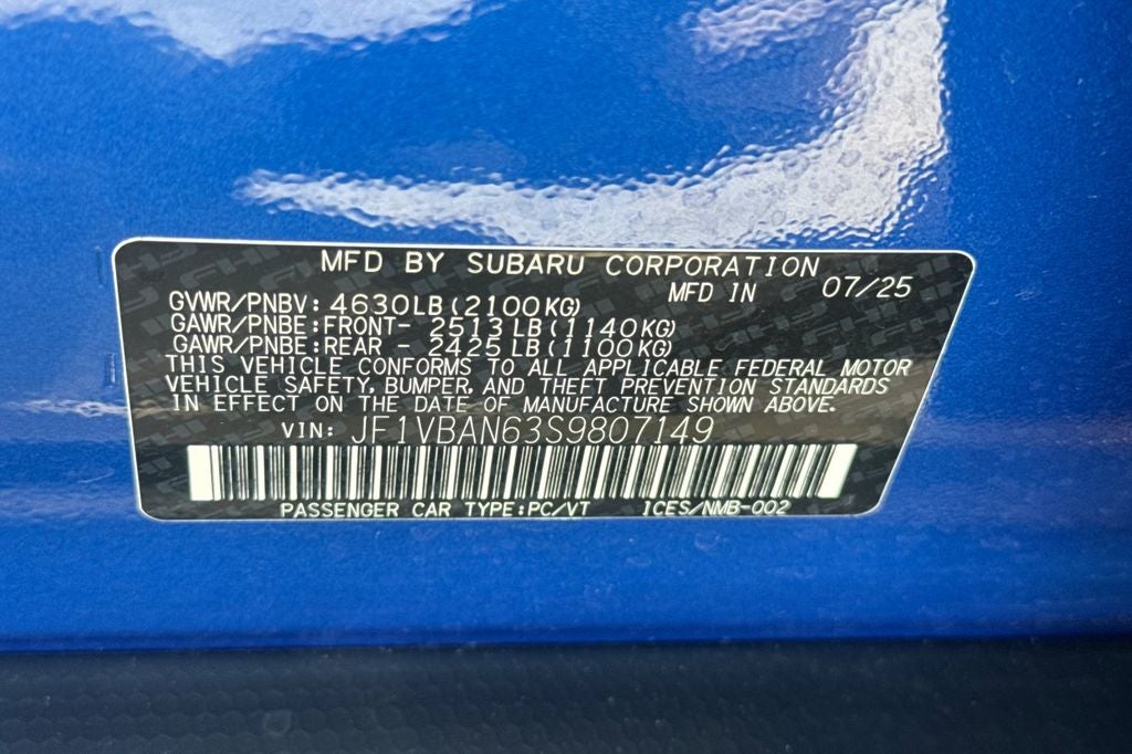 2025 Subaru WRX Limited