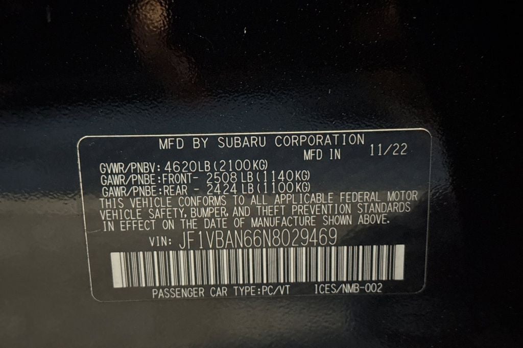 2022 Subaru WRX Limited