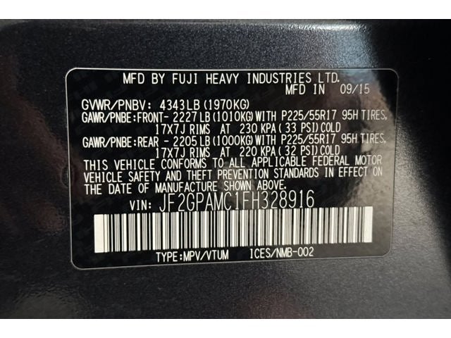 2015 Subaru XV Crosstrek 2.0i Limited