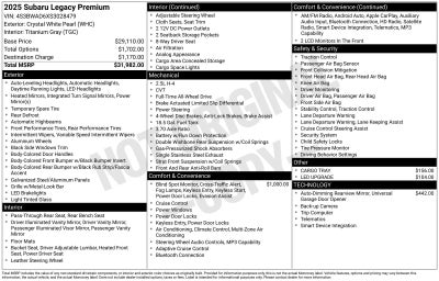 2025 Subaru Legacy Premium