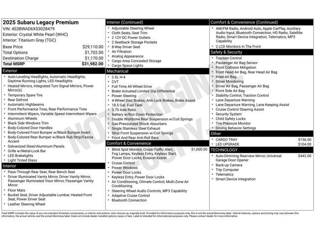 2025 Subaru Legacy Premium