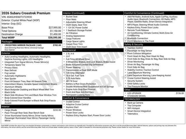 2026 Subaru Crosstrek Premium