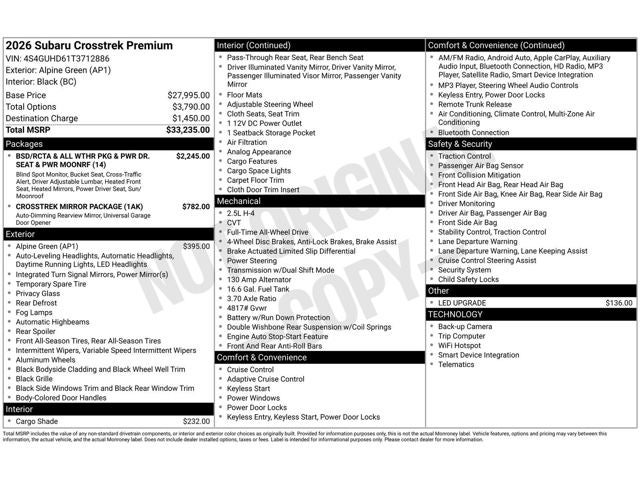 2026 Subaru Crosstrek Premium