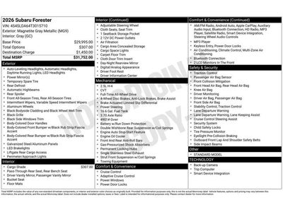 2026 Subaru Forester Standard Model