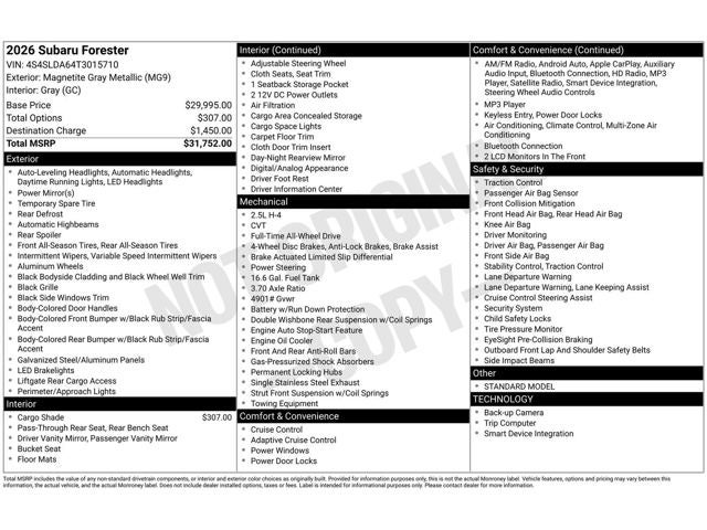 2026 Subaru Forester Standard Model