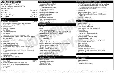 2026 Subaru Forester Standard Model