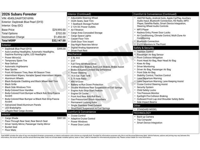 2026 Subaru Forester Standard Model